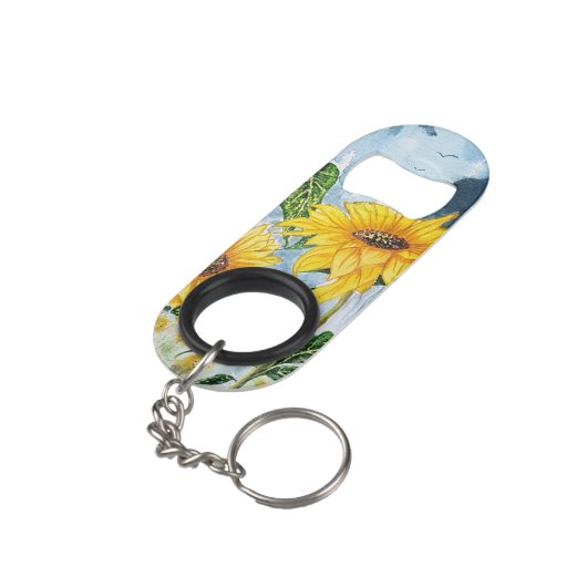 Zonnebloemflesopener Mini Flessenopener (Achterkant Gekanteld)