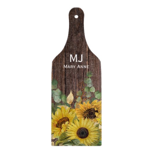 Zonnebloemflorale keuken Keukenland DIY-monogram n Snijplank (Voorkant)