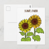 Zonnebloemgeel Briefkaart (Voorkant / Achterkant)