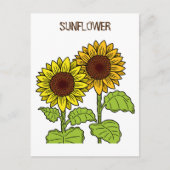 Zonnebloemgeel Briefkaart (Voorkant)