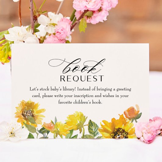 Zonnebloemgeel Florence Book for Baby Insert Kaart Notitiekaartje