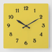 Zonnebloemgeel Vierkante Klok (Voorkant)