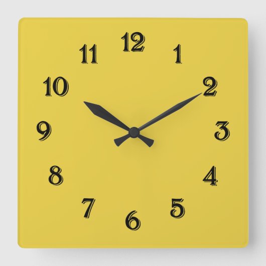 Zonnebloemgeel Vierkante Klok (Voorkant)