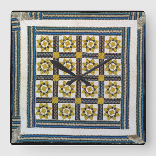 Zonnebloemgelaat Vierkante Klok (Voorkant)