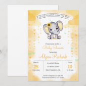 Zonnebloemgele Baby shower Uitnodiging (Voorkant / Achterkant)