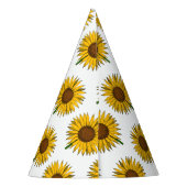 Zonnebloemgele bloem feesthoedjes (Achterkant)