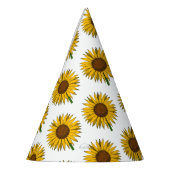 Zonnebloemgele bloem feesthoedjes (Links)