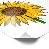 Zonnebloemgele bloem foto afdruk (Hoek)