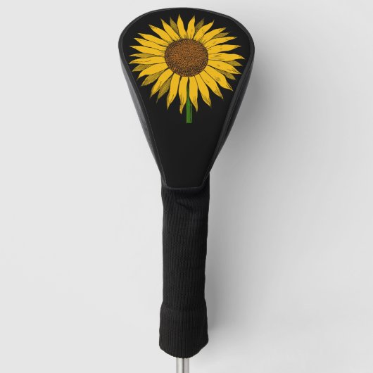 Zonnebloemgele bloem golfheadcover (Voorkant)