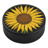 Zonnebloemgele bloem hockey puck (3/4)