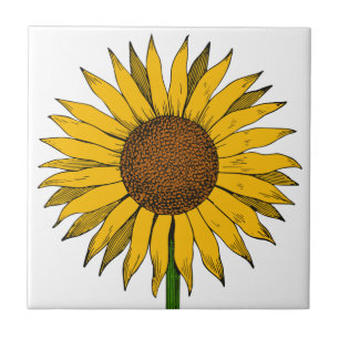 Zonnebloemgele bloem tegeltje