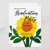 Zonnebloemgele bloemengraduPartij Kaart (Voorkant / Achterkant)