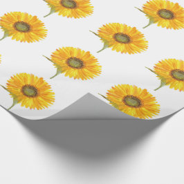 Zonnebloemgele florale waterverf Summer Rustic Cadeaupapier