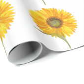 Zonnebloemgele florale waterverf Summer Rustic Cadeaupapier (Rol Hoek)