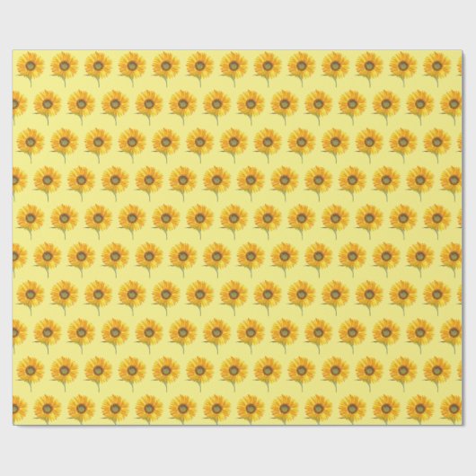 Zonnebloemgele florale waterverf Summer Rustic Cadeaupapier (Vlak)