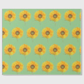 Zonnebloemgele florale waterverf Summer Rustic Cadeaupapier (Vlak)