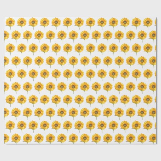 Zonnebloemgele florale waterverf Summer Rustic W Cadeaupapier (Vlak)