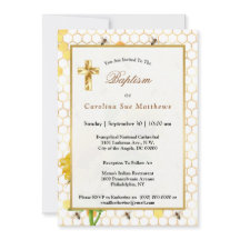 Zonnebloemgele honingraat bij Goud Baptisme