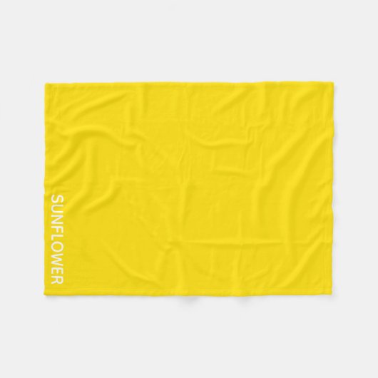 Zonnebloemgele kleurnaam fleece deken (Voorkant (Horizontaal))