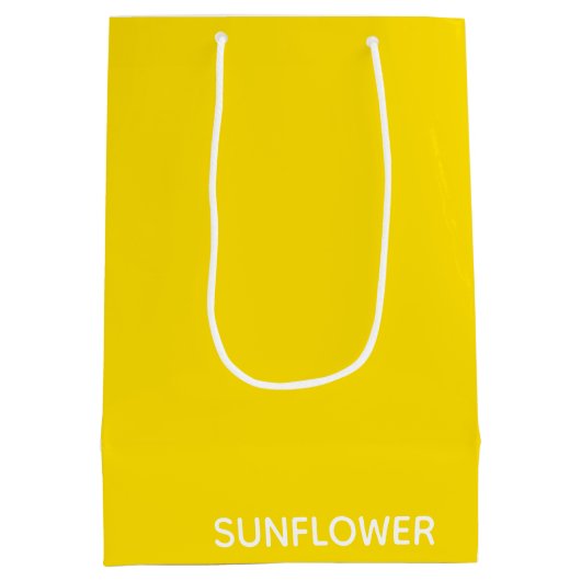 Zonnebloemgele kleurnaam medium cadeauzakje (Achterkant)