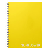 Zonnebloemgele kleurnaam notitieboek (Voorkant)