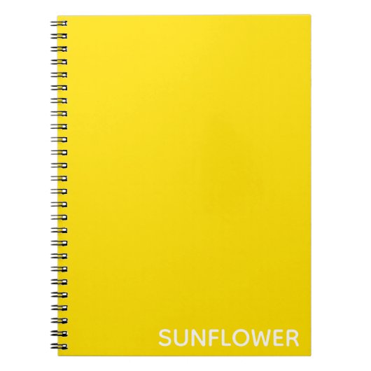 Zonnebloemgele kleurnaam notitieboek (Voorkant)