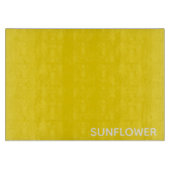 Zonnebloemgele kleurnaam snijplank (Voorkant)