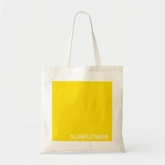 Zonnebloemgele kleurnaam tote bag (Voorkant)