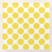 Zonnebloemgele pokadots glazen onderzetter (Voorkant)