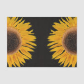 Zonnebloemgele symmetrische zwarte achtergrond tissuepapier (Voorkant)