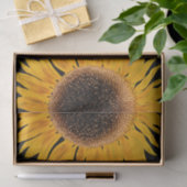 Zonnebloemgele symmetrische zwarte achtergrond tissuepapier (Geschenk)