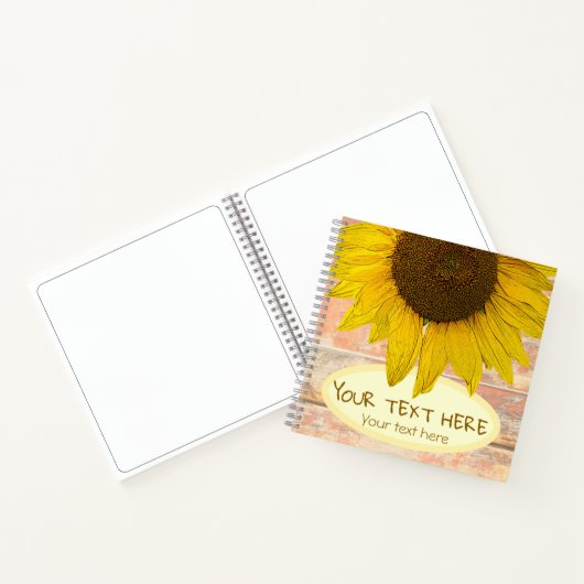 Zonnebloemgepersonaliseerd Notitieboek van het Scr (Binnen)