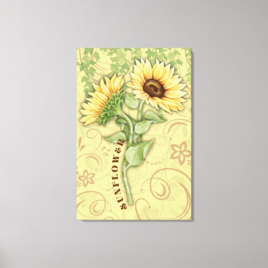 Zonnebloemgestrekte Canvas Afdrukken (Voorkant)
