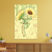 Zonnebloemgestrekte Canvas Afdrukken (Insitu (Woonkamer))