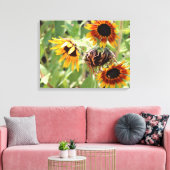 Zonnebloemgestrekte Canvas Afdrukken (Insitu (Woonkamer))