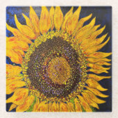 Zonnebloemglas Onderzetter (Voorkant)