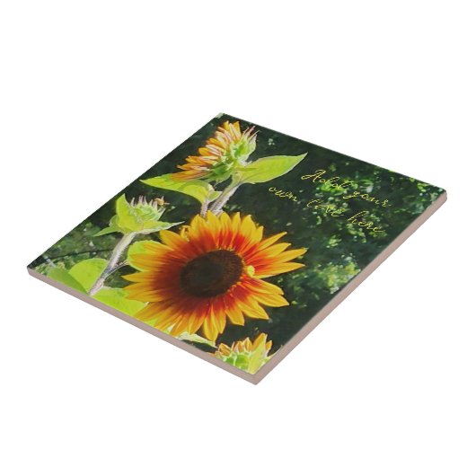 Zonnebloemglas Tegeltje (Zijkant)