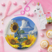 Zonnebloemgletpapier Borden Papieren Bordje (Feest)