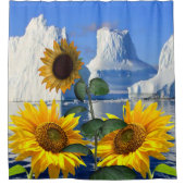 Zonnebloemgletsjergordijn Douchegordijn (Voorkant)