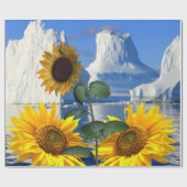 Zonnebloemgletwerkpapier Cadeaupapier (Vlak)