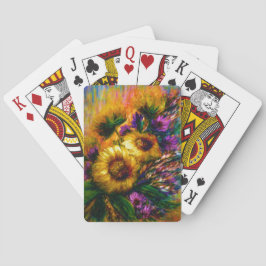 "Zonnebloemgloed" Pokerkaarten
