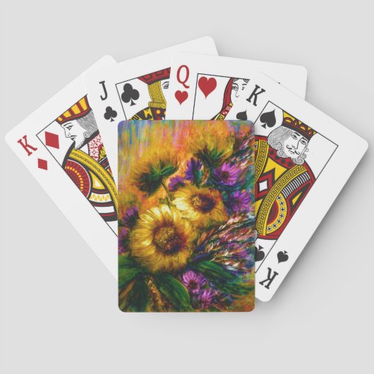 "Zonnebloemgloed" Pokerkaarten (Achterkant)