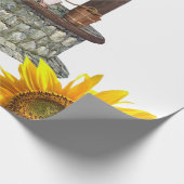 Zonnebloemgoedmatte omslagpapier cadeaupapier (Hoek)