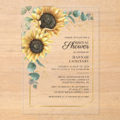 Zonnebloemgroen Bloemen Vrijgezellenfeest Acryl Uitnodigingen (Voorkant)