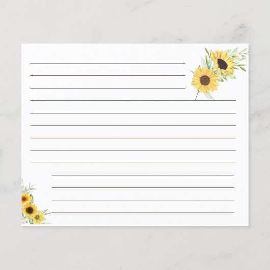 Zonnebloemgroen — Recipenkaart Flyer (Achterkant)