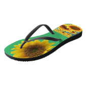 Zonnebloemgroene Teenslippers (Schuin)