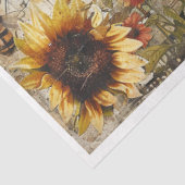 zonnebloemhaan tissuepapier (Detail)