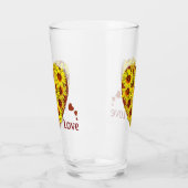 Zonnebloemhart drinkglas glas (Links)