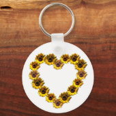 Zonnebloemhart Sleutelhanger (Voorkant)