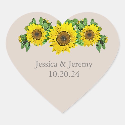 Zonnebloemharten stickers (Voorkant)